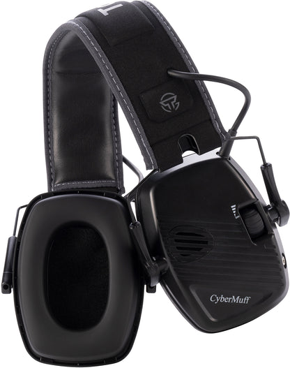 TacGuru CyberMuff E – Electronic Shooting Ear Protection Earmuffs, NRR 24 dB, Gun Range Hearing Protection for Shooters