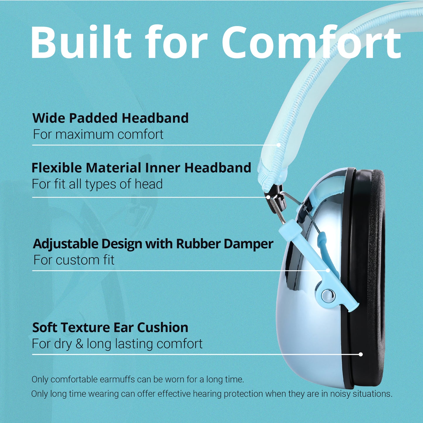 TacGuru 130 Gemstones Edition, Kids Ear Protection Earmuffs, Hearing Protection for Kids, One Size for 3-16 Yr Old