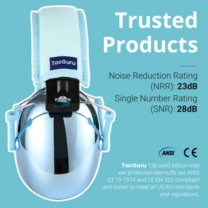 TacGuru 130 Gemstones Edition, Kids Ear Protection Earmuffs, Hearing Protection for Kids, One Size for 3-16 Yr Old