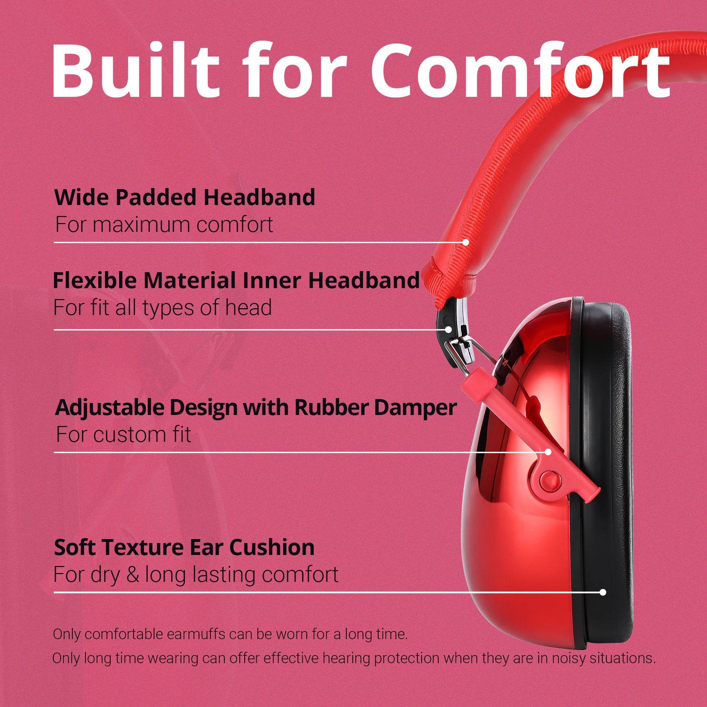 TacGuru 130 Gemstones Edition, Kids Ear Protection Earmuffs, Hearing Protection for Kids, One Size for 3-16 Yr Old