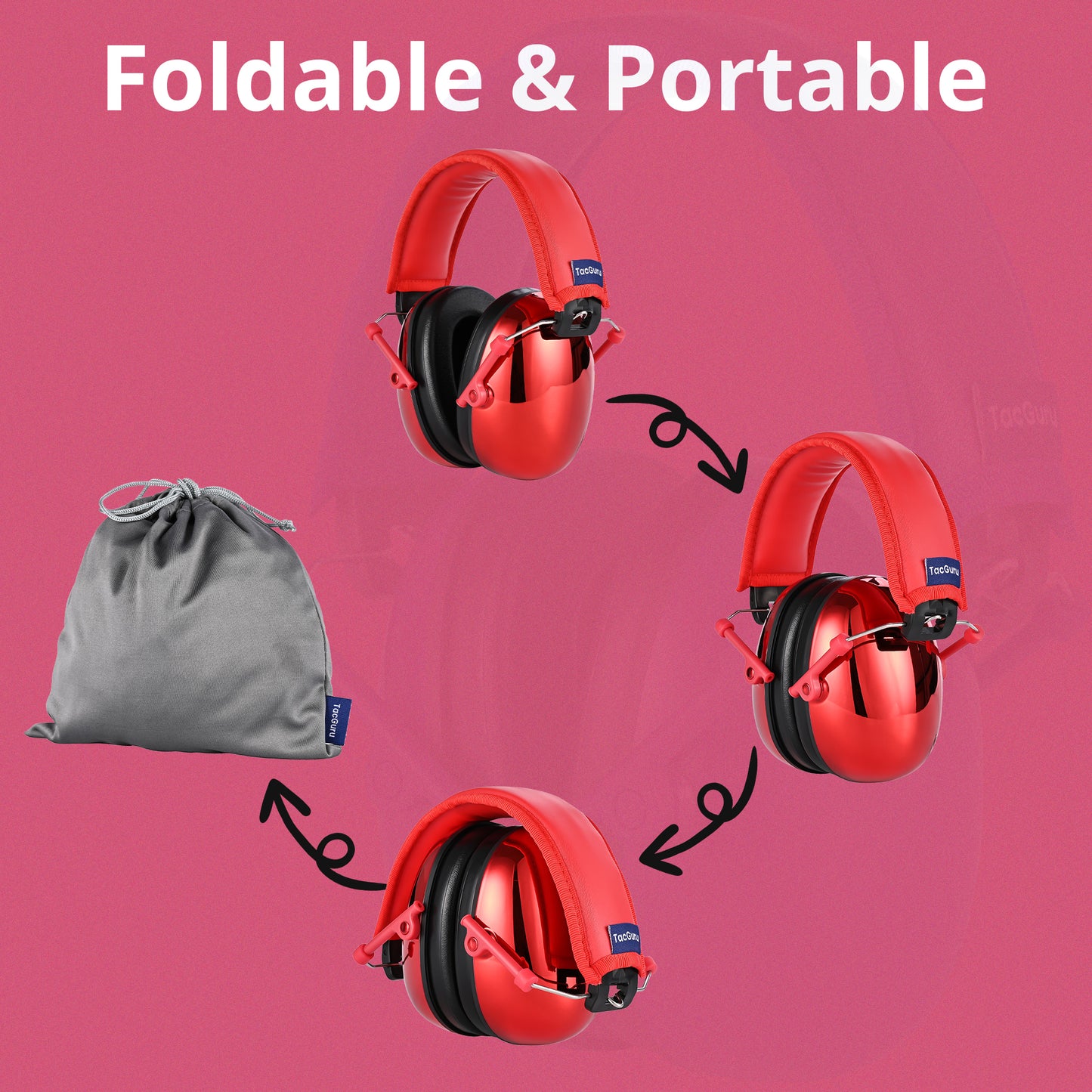 TacGuru 130 Gemstones Edition, Kids Ear Protection Earmuffs, Hearing Protection for Kids, One Size for 3-16 Yr Old