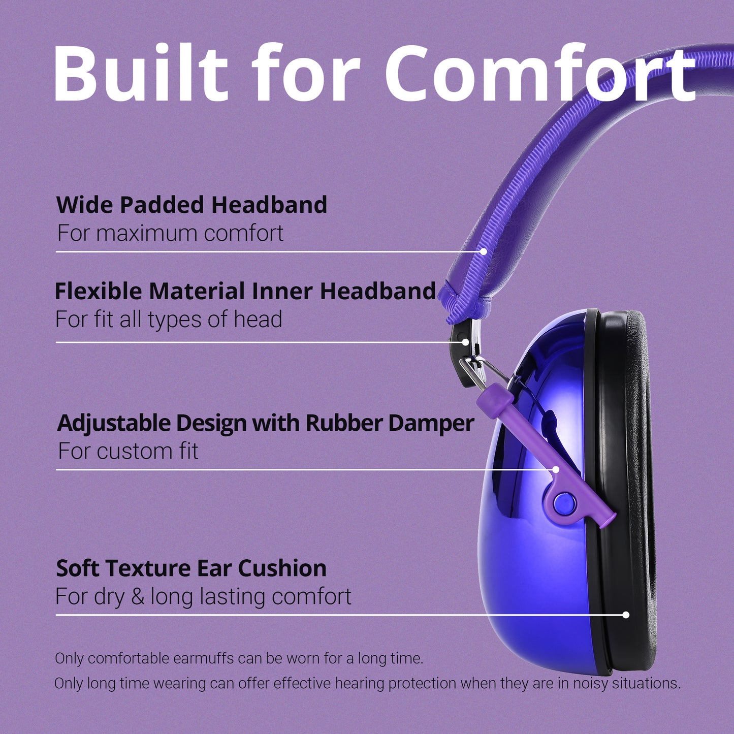 TacGuru 130 Gemstones Edition, Kids Ear Protection Earmuffs, Hearing Protection for Kids, One Size for 3-16 Yr Old