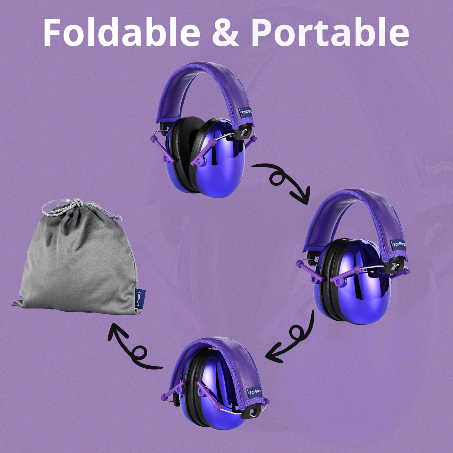 TacGuru 130 Gemstones Edition, Kids Ear Protection Earmuffs, Hearing Protection for Kids, One Size for 3-16 Yr Old