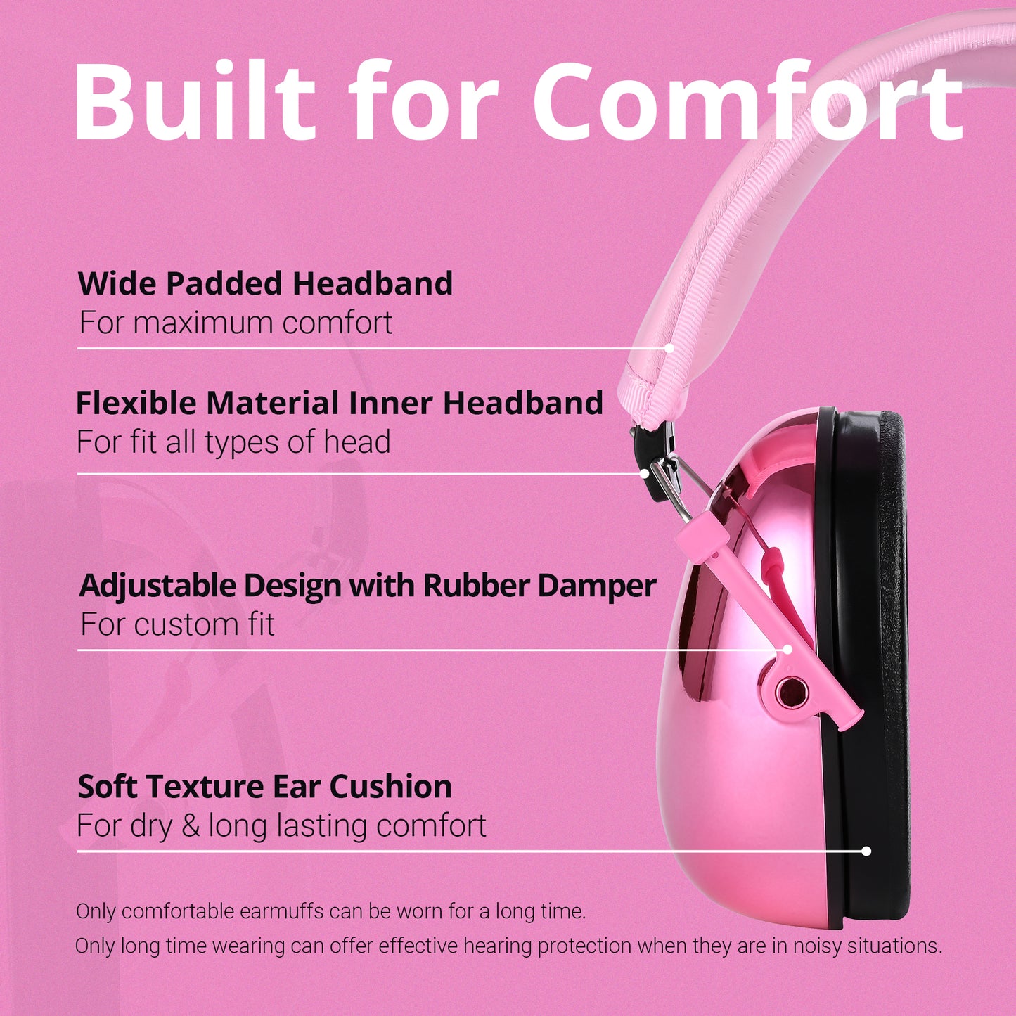 TacGuru 130 Gemstones Edition, Kids Ear Protection Earmuffs, Hearing Protection for Kids, One Size for 3-16 Yr Old