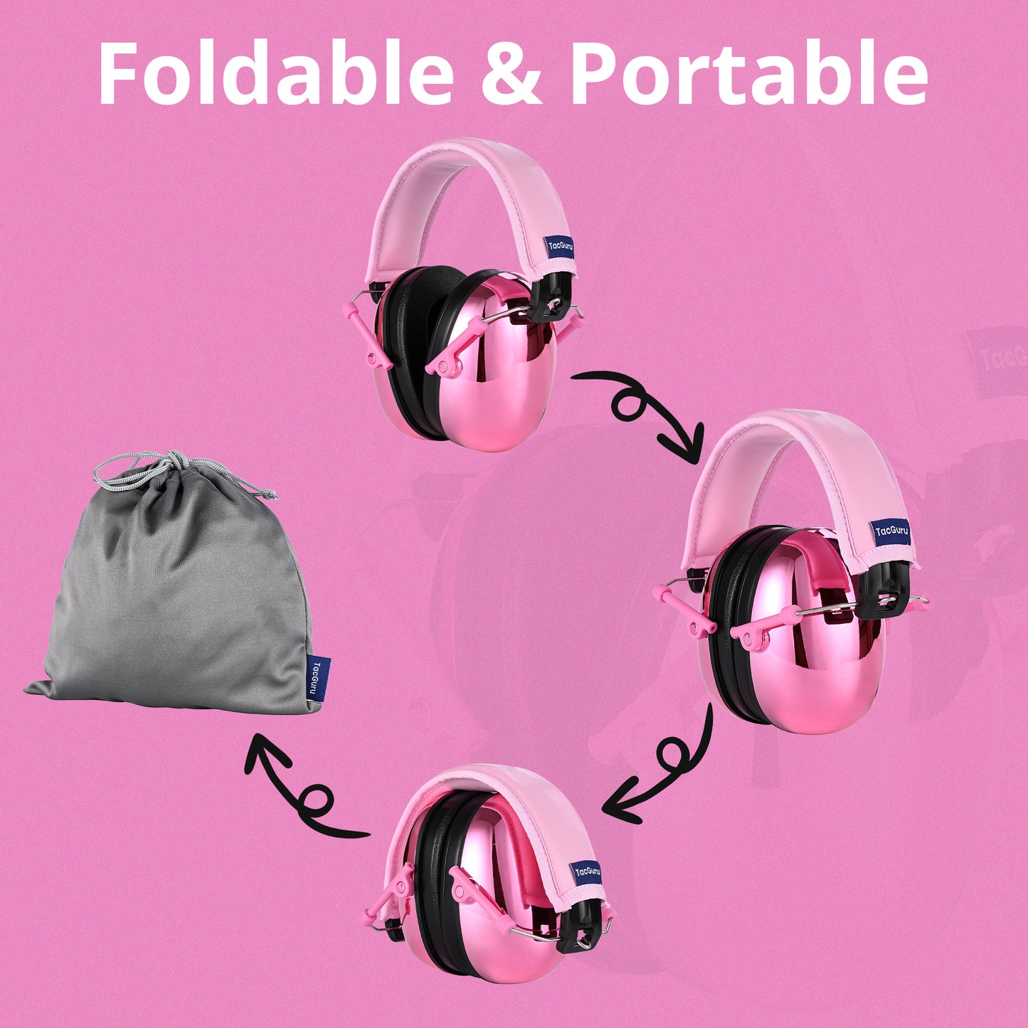 TacGuru 130 Gemstones Edition, Kids Ear Protection Earmuffs, Hearing Protection for Kids, One Size for 3-16 Yr Old