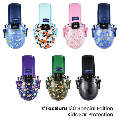 TacGuru 130 Special Edition, Kids Ear Protection Earmuffs, Hearing Protection for Kids, One Size for 3-16 Yr Old