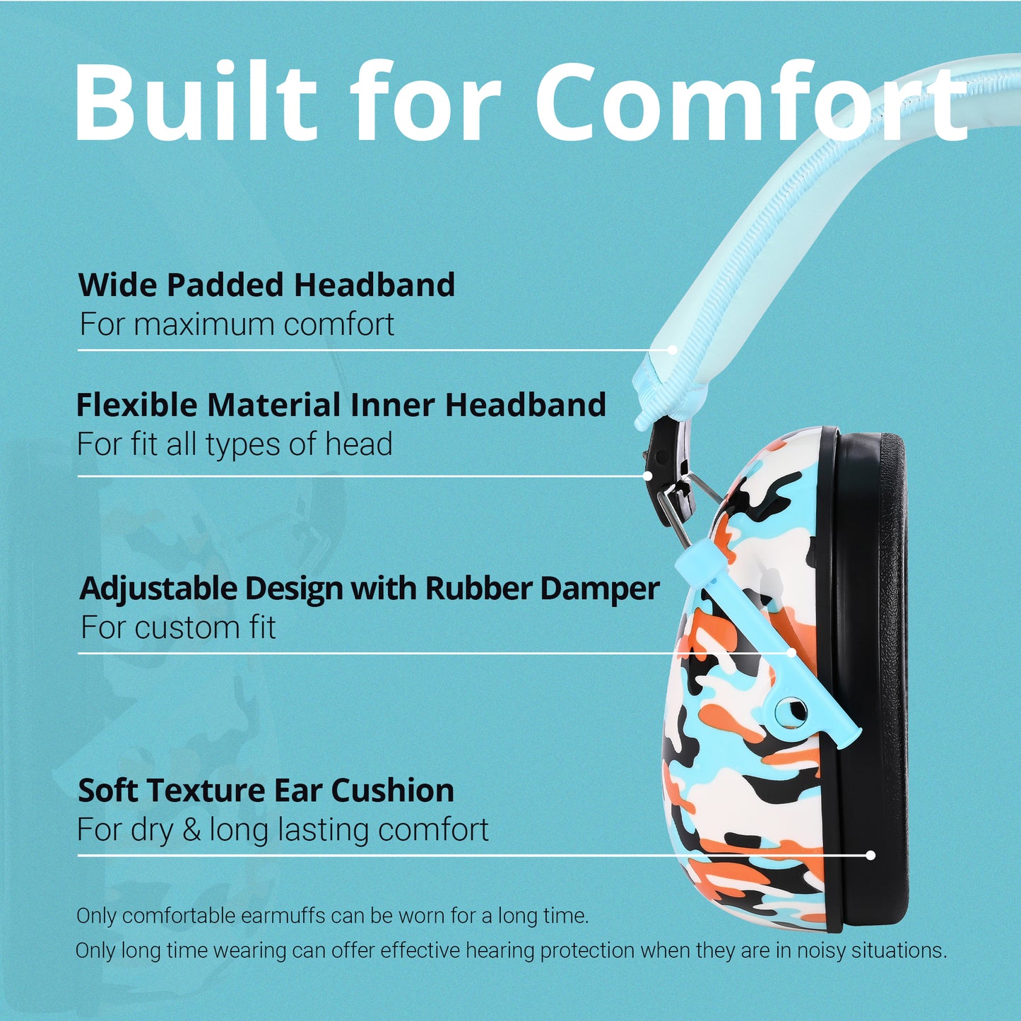 TacGuru 130 Special Edition, Kids Ear Protection Earmuffs, Hearing Protection for Kids, One Size for 3-16 Yr Old