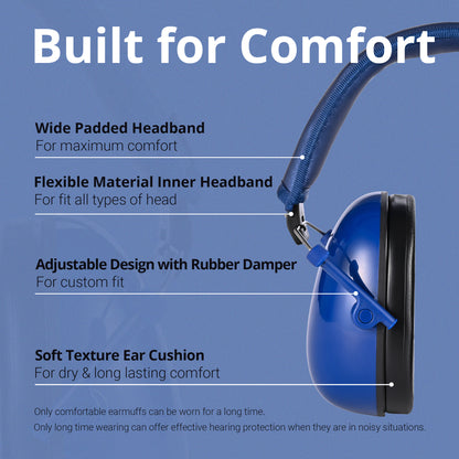 TacGuru 130 Solid Color Edition, Kids Ear Protection Earmuffs, Hearing Protection for Kids, One Size for 3-16 Yr Old