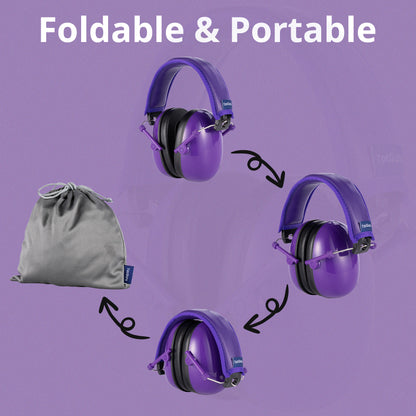 TacGuru 130 Solid Color Edition, Kids Ear Protection Earmuffs, Hearing Protection for Kids, One Size for 3-16 Yr Old