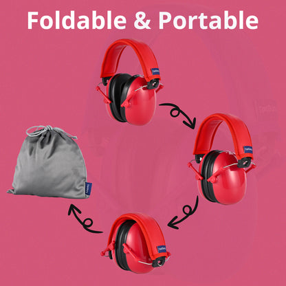 TacGuru 130 Solid Color Edition, Kids Ear Protection Earmuffs, Hearing Protection for Kids, One Size for 3-16 Yr Old