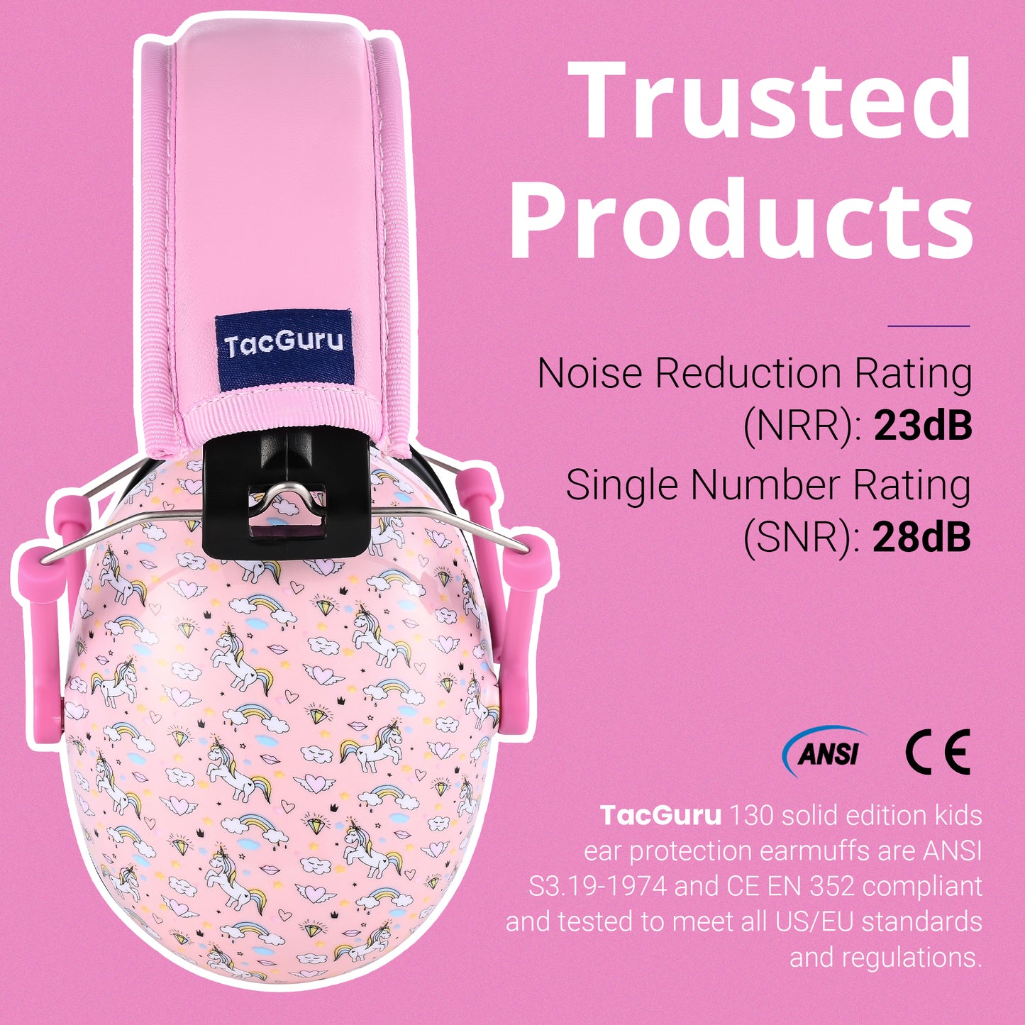 TacGuru 130 Special Edition, Kids Ear Protection Earmuffs, Hearing Protection for Kids, One Size for 3-16 Yr Old