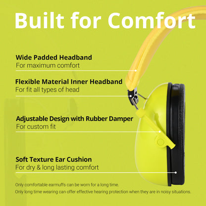 TacGuru 130 Solid Color Edition, Kids Ear Protection Earmuffs, Hearing Protection for Kids, One Size for 3-16 Yr Old