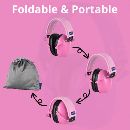 TacGuru 130 Solid Color Edition, Kids Ear Protection Earmuffs, Hearing Protection for Kids, One Size for 3-16 Yr Old