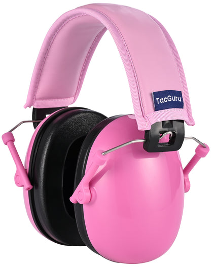 TacGuru 130 Solid Color Edition, Kids Ear Protection Earmuffs, Hearing Protection for Kids, One Size for 3-16 Yr Old